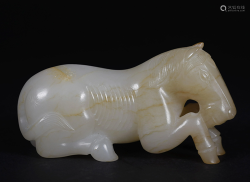 A CHINESE JADE HORSE SHAPE FIGURINE