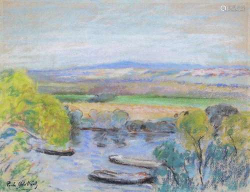 Paule GOBILLARD (1867 1946) Paysage aux barques Pa…