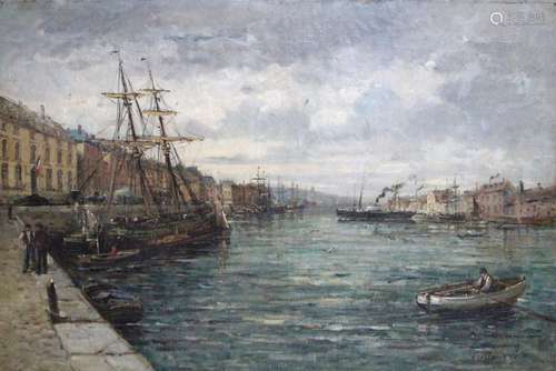 Gustave MASCART (1834 1914) Le port de Boulogne su…