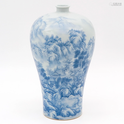 A Blue and White Meiping Vase