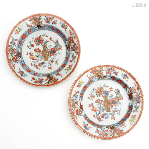 A Pair of Polychrome Plates