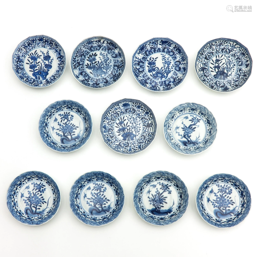 A Collection of 11 Saucers