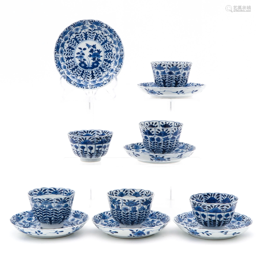 A Set of 6 Cups and Saucers