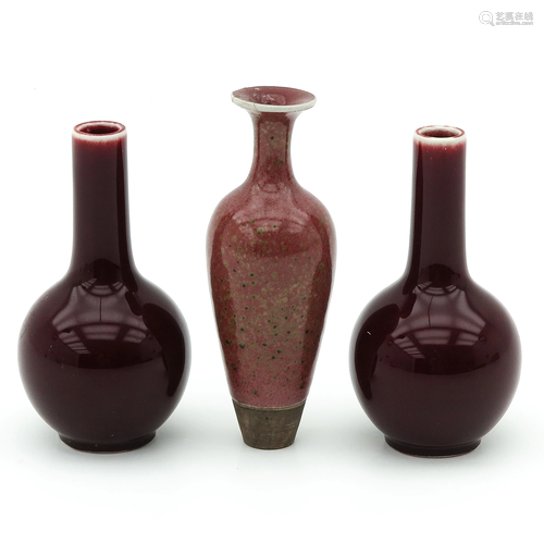 A Collection of 3 Vases