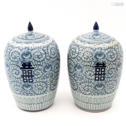 A Blue and White Ginger Jar