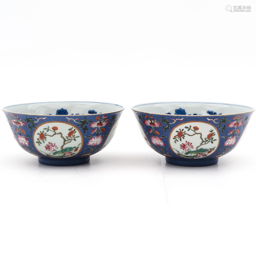 A Pair of Polychrome Bowls