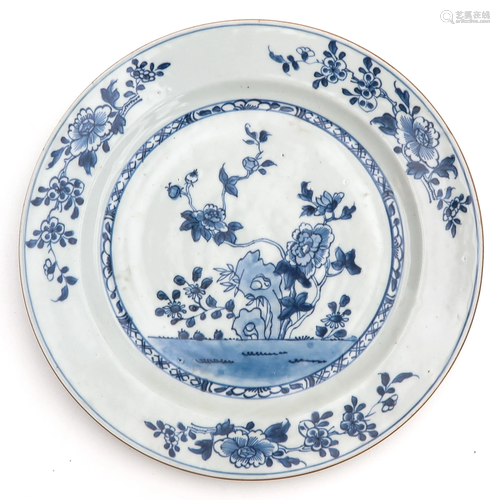 A Blue and White Plate