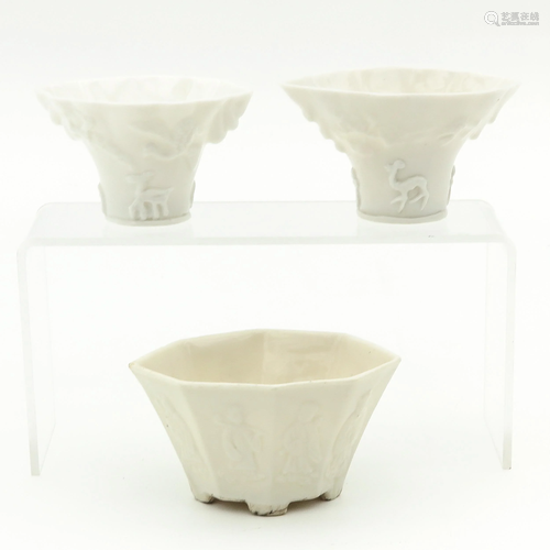 A Collection of 3 Libation Cups