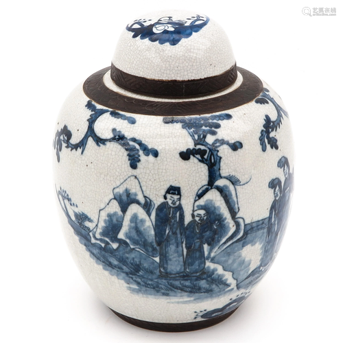 A Blue and White Ginger Jar