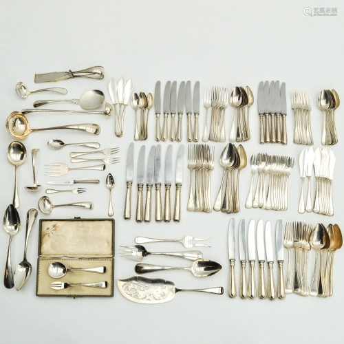 A Dutch Silver Cutlery Set