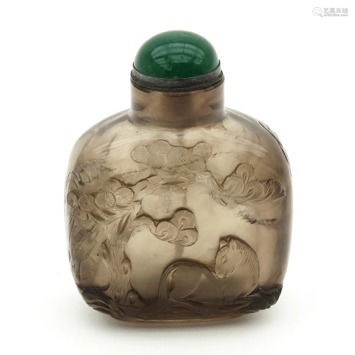 A Smoky Quartz Snuff Bottle