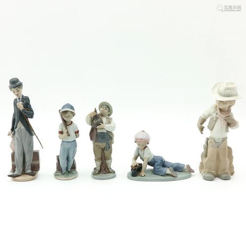 A Collection of 5 Lladro Sculptures