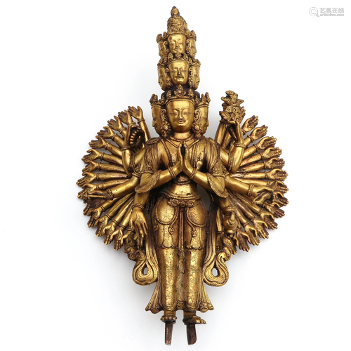 A Bronze Tibetan Avalokitseshvara Sculpture