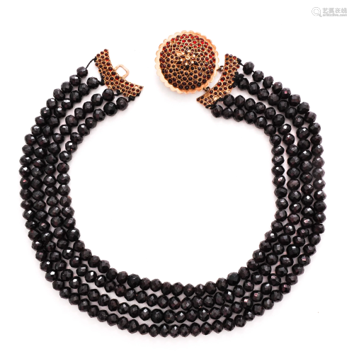 A 4 Strand Garnet Necklace