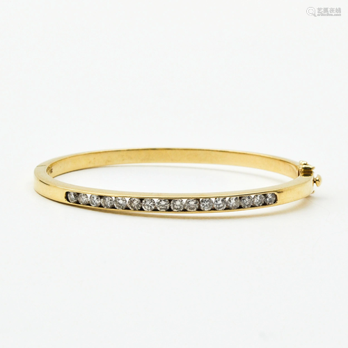 A Ladies 14KG Diamond Bracelet