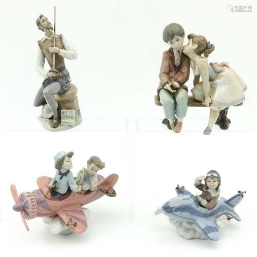 A Collection of 4 Lladro Sculptures