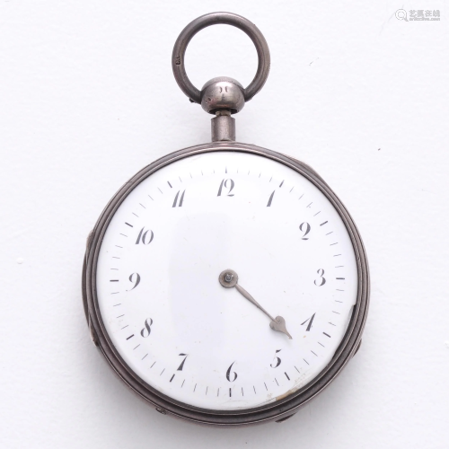 An English Silver Pocket Watch with Repetition