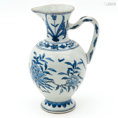 A Blue and White Pitcher