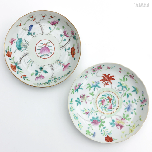 Two Famille Rose Plates