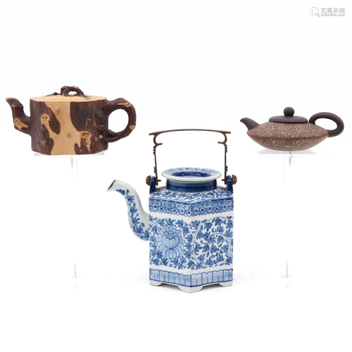 A Collection of 3 Teapots