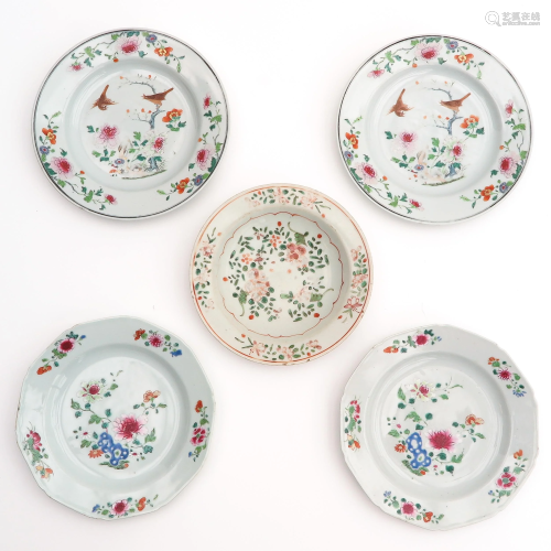 A Diverse Collection of 5 Plates