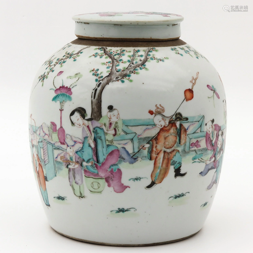 A Famille Rose Ginger Jar