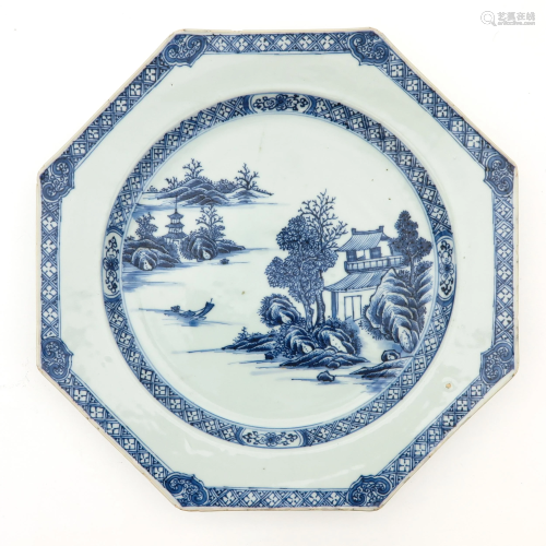 An Blue and White Plate