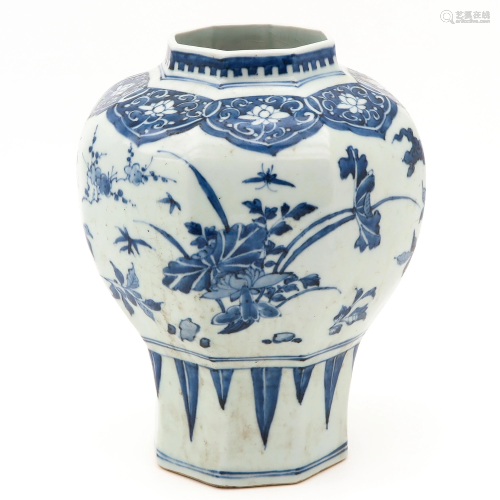 A Blue and White Baluster Vase