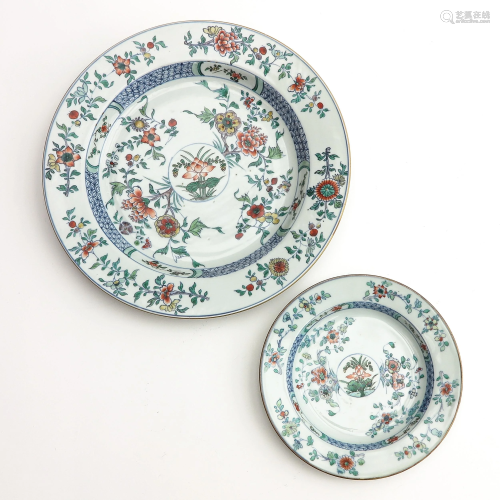 A Doucai Decor Charger and Plate