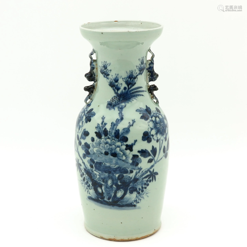 A Celadon and Blue Vase