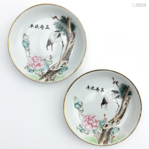 Two Small Polychrome Plates