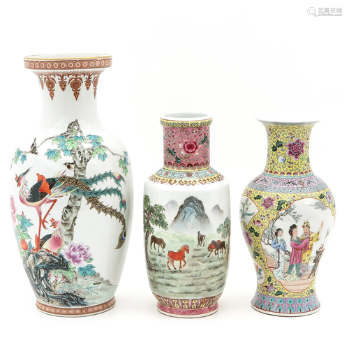 A Collection of 3 Vases