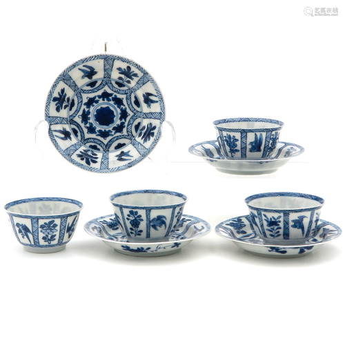 A Set of 4 Cups and Saucers