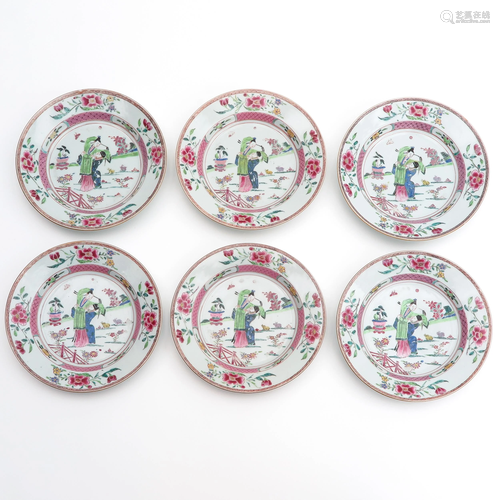 A Series of 6 Famille Rose Plates