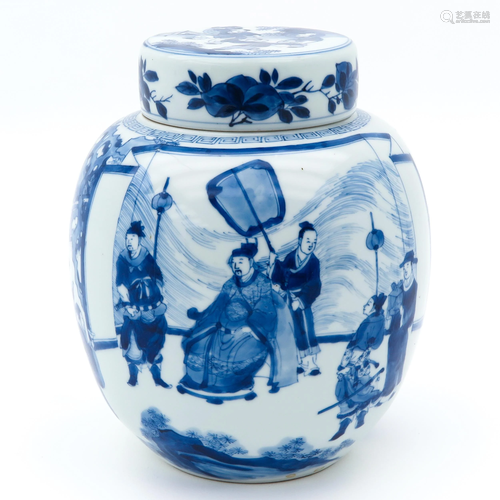 A Blue and White Ginger Jar