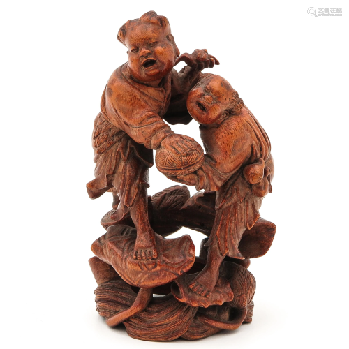 A Carved Bamboo Sculpture