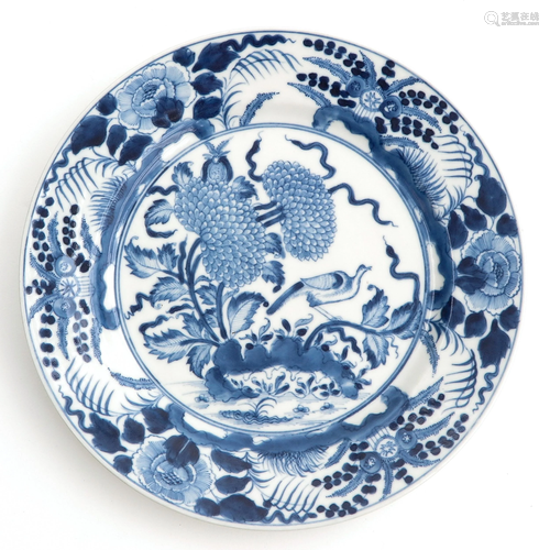 A Blue and White Plate