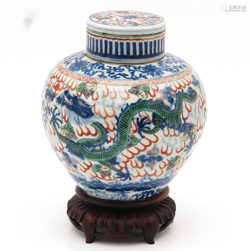 A Polychrome Decor Ginger Jar