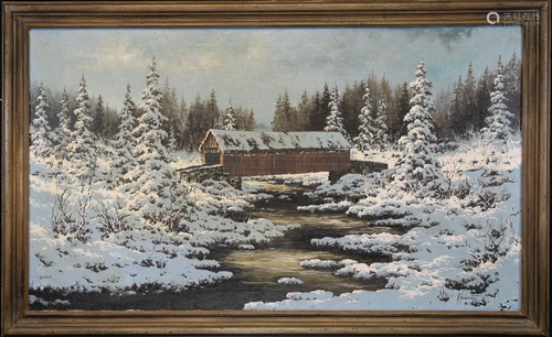 Signd, European School Covered Bridge in Landscape