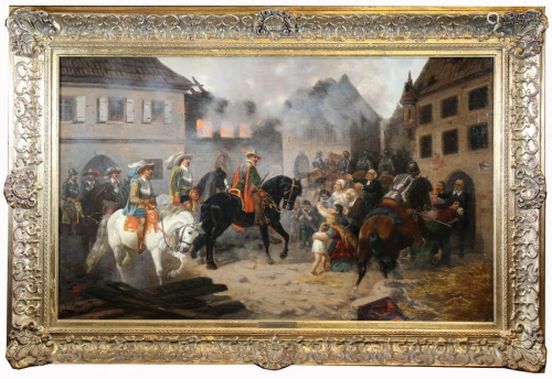 Pernett, 19th C. Painting of French Revolution
