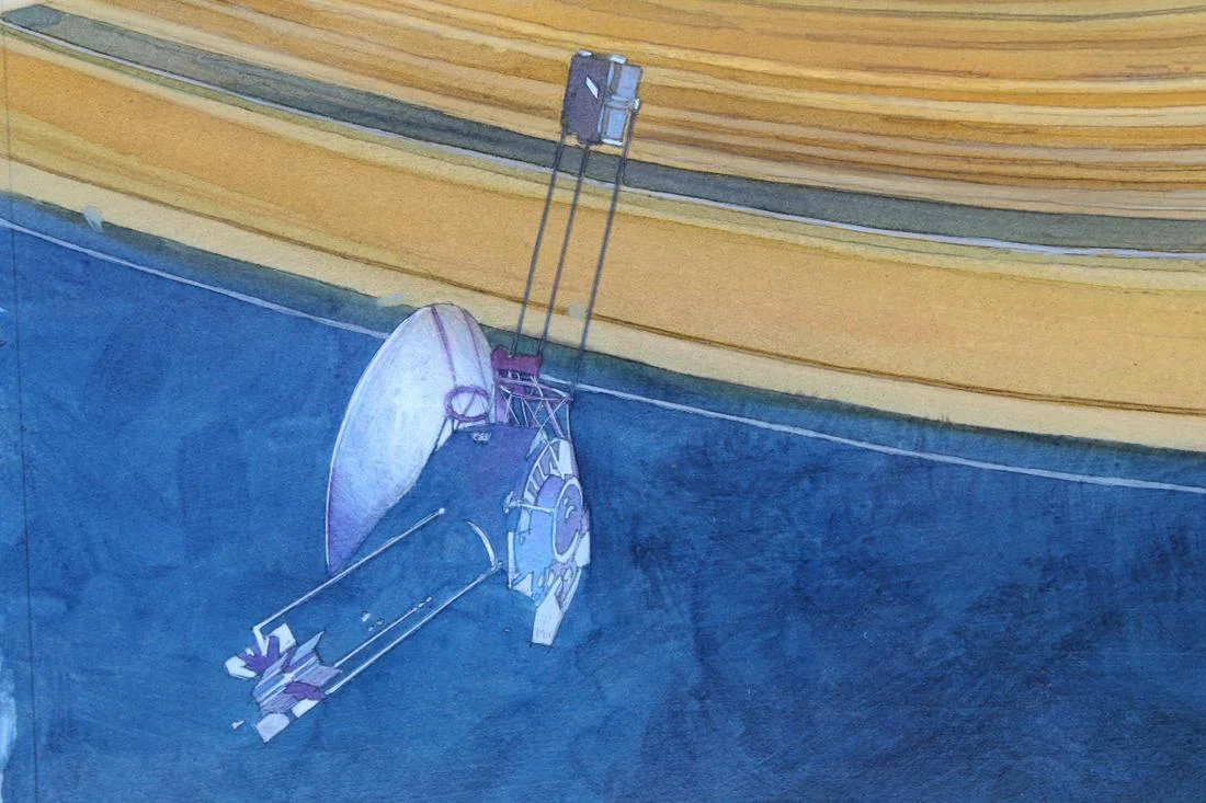 Mark Schuler (B. 1951) First Flyby Of Saturn 1979－【Deal Price Picture】