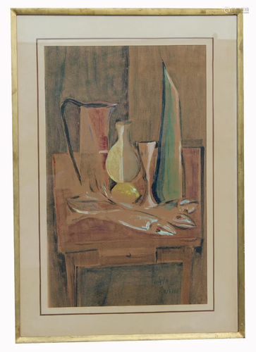 Signed, Large Mid Century Still Life