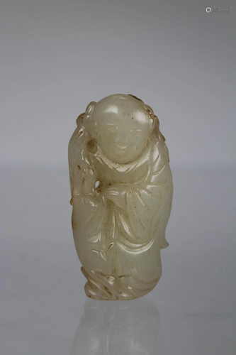 Carved Chinese Jade Figural Pendant