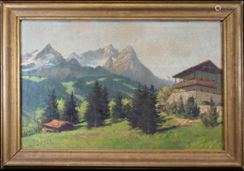 F. Brandt, Signed European Alpine Scene