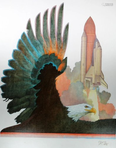 David K. Stone (1922 - 2001) Space Shuttle & Eagle