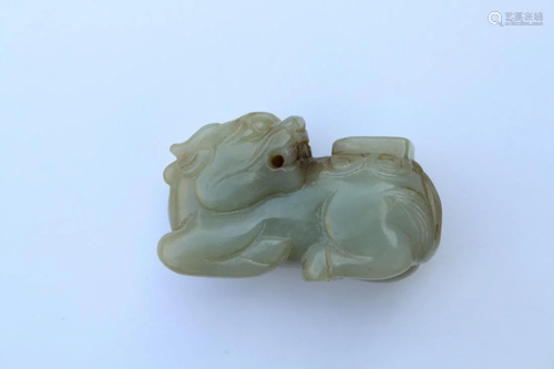 Carved Chinese Jade Figural Pendant