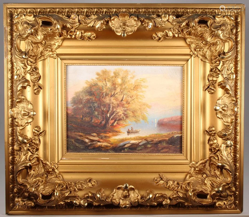 Hudson River School, River Scene with Figures