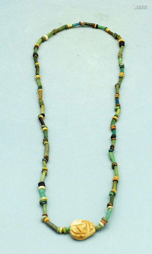 Egyptian Faience Bead Necklace, ca. 664 - 30 BC