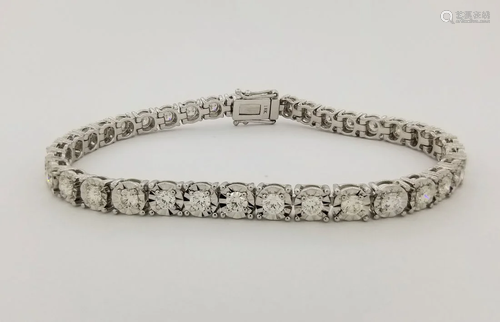 18k White Gold Diamond Tennis Bracelet