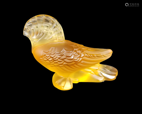 LALIQUE Amber Goura Figurine